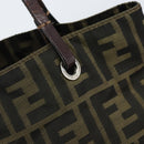FENDI Zucca Canvas Hand Bag Black Brown Auth BAZ200-9