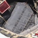 FENDI Zucca Canvas Hand Bag Black Brown Auth BAZ200-11