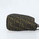 FENDI Zucca Canvas Hand Bag Black Brown Auth BAZ200-3