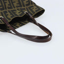 FENDI Zucca Canvas Hand Bag Black Brown Auth BAZ200-7