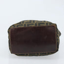 FENDI Zucca Canvas Hand Bag Black Brown Auth BAZ200-5