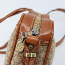 CELINE Macadam Canvas Shoulder Bag PVC Beige Gold Auth BAZ201A-16
