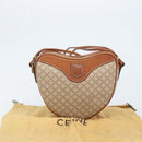 CELINE Macadam Canvas Shoulder Bag PVC Beige Gold Auth BAZ201A-25