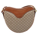 CELINE Macadam Canvas Shoulder Bag PVC Beige Gold Auth BAZ201A-3