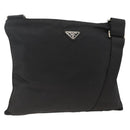 PRADA Shoulder Bag Nylon Black Silver Auth BAZ203A-1