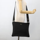 PRADA Shoulder Bag Nylon Black Silver Auth BAZ203A-22