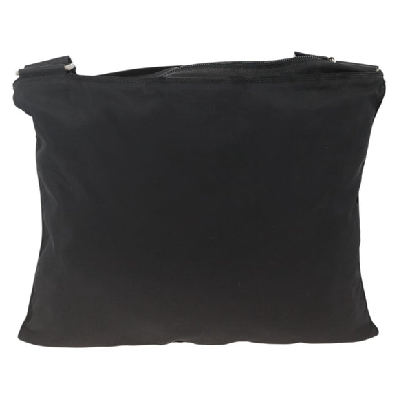 PRADA Shoulder Bag Nylon Black Silver Auth BAZ203A