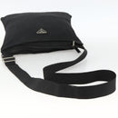 PRADA Shoulder Bag Nylon Black Silver Auth BAZ203A-7