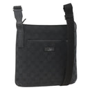 GUCCI GG Canvas Shoulder Bag Black Silver 122793 Auth BAZ206A-1