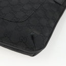 GUCCI GG Canvas Shoulder Bag Black Silver 122793 Auth BAZ206A-10