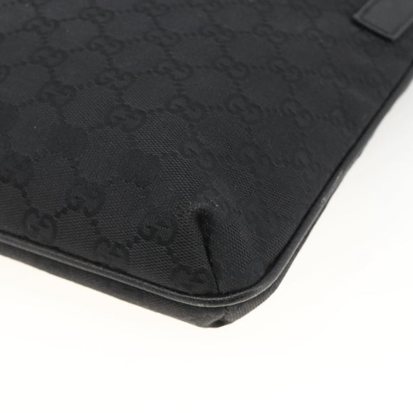 GUCCI GG Canvas Shoulder Bag Black Silver 122793 Auth BAZ206A