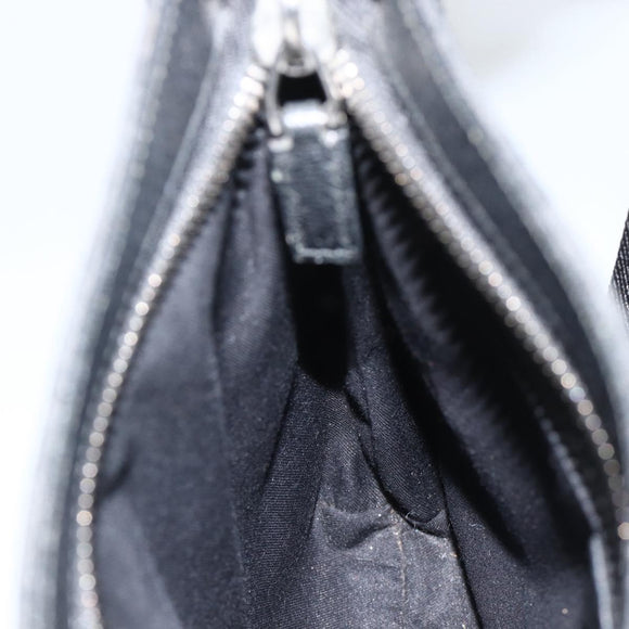 GUCCI GG Canvas Shoulder Bag Black Silver 122793 Auth BAZ206A