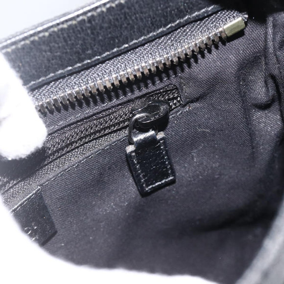 GUCCI GG Canvas Shoulder Bag Black Silver 122793 Auth BAZ206A
