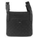 GUCCI GG Canvas Shoulder Bag Black Silver 122793 Auth BAZ206A-2