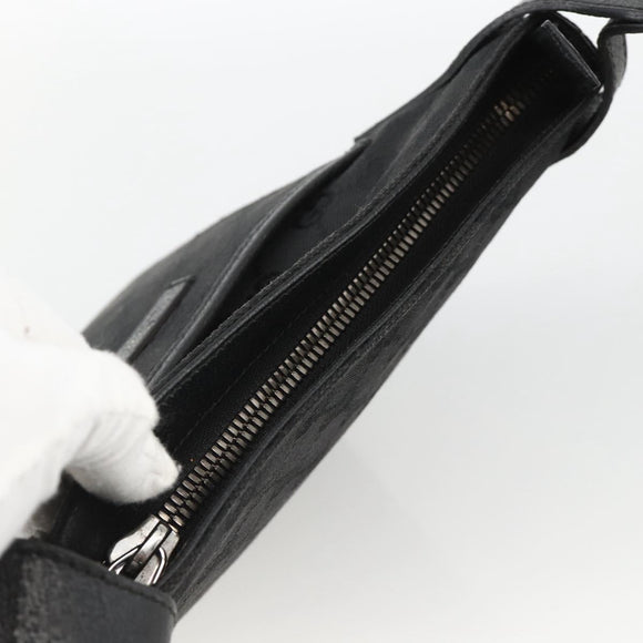 GUCCI GG Canvas Shoulder Bag Black Silver 122793 Auth BAZ206A