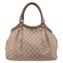 GUCCI GG Canvas Sukey Hand Bag Pink Gold 211944 Auth BAZ207A - 0