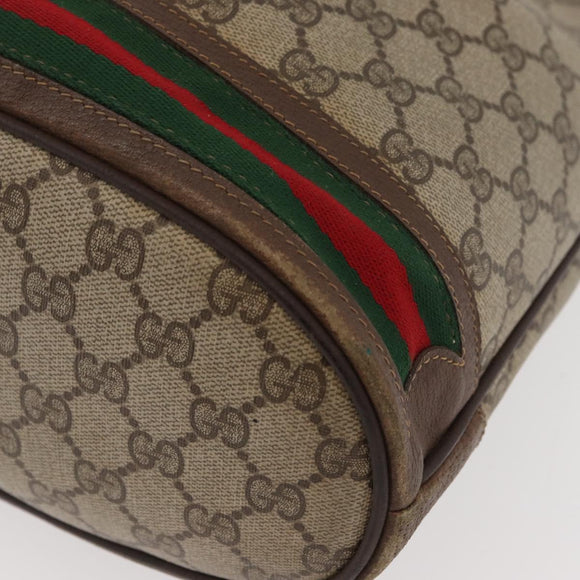 GUCCI GG Supreme Web Sherry Line Bag PVC Beige Gold 41 02 085 Auth BAZ209