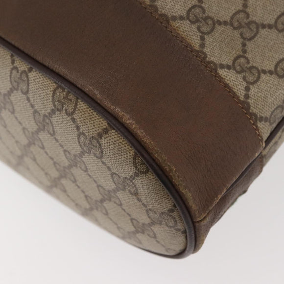 GUCCI GG Supreme Web Sherry Line Bag PVC Beige Gold 41 02 085 Auth BAZ209
