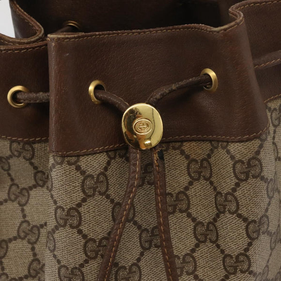 GUCCI GG Supreme Web Sherry Line Bag PVC Beige Gold 41 02 085 Auth BAZ209