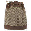 GUCCI GG Supreme Web Sherry Line Bag PVC Beige Gold 41 02 085 Auth BAZ209-3