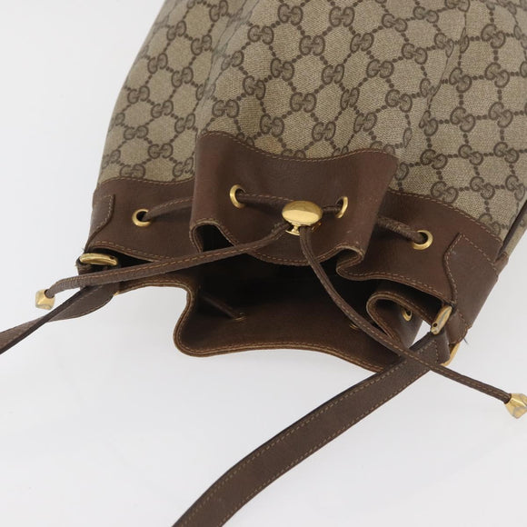 GUCCI GG Supreme Web Sherry Line Bag PVC Beige Gold 41 02 085 Auth BAZ209