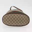 GUCCI GG Supreme Web Sherry Line Bag PVC Beige Gold 41 02 085 Auth BAZ209-9