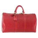 LOUIS VUITTON Epi Keepall 50 Boston Bag Red M42967 LV Auth BAZ214A-1