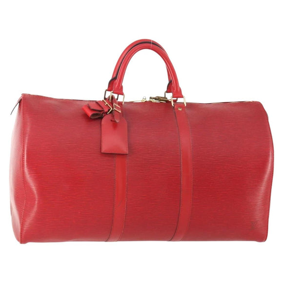 LOUIS VUITTON Epi Keepall 50 Boston Bag Red M42967 LV Auth BAZ214A