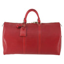 LOUIS VUITTON Epi Keepall 50 Boston Bag Red M42967 LV Auth BAZ214A-13