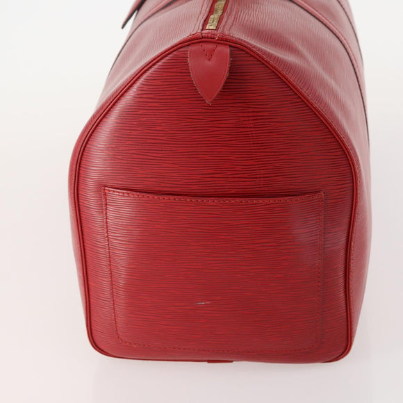 LOUIS VUITTON Epi Keepall 50 Boston Bag Red M42967 LV Auth BAZ214A