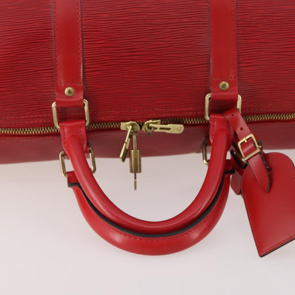 LOUIS VUITTON Epi Keepall 50 Boston Bag Red M42967 LV Auth BAZ214A