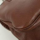 Christian Dior Gaucho Saddle Hand Bag Leather Brown Silver Auth BAZ225SAV-15