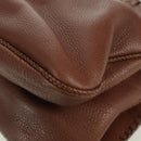 Christian Dior Gaucho Saddle Hand Bag Leather Brown Silver Auth BAZ225SAV-16