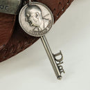 Christian Dior Gaucho Saddle Hand Bag Leather Brown Silver Auth BAZ225SAV-10