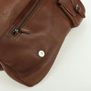 Christian Dior Gaucho Saddle Hand Bag Leather Brown Silver Auth BAZ225SAV-20