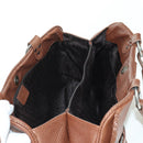 Christian Dior Gaucho Saddle Hand Bag Leather Brown Silver Auth BAZ225SAV-25