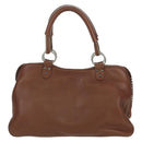 Christian Dior Gaucho Saddle Hand Bag Leather Brown Silver Auth BAZ225SAV-2