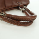 Christian Dior Gaucho Saddle Hand Bag Leather Brown Silver Auth BAZ225SAV-7