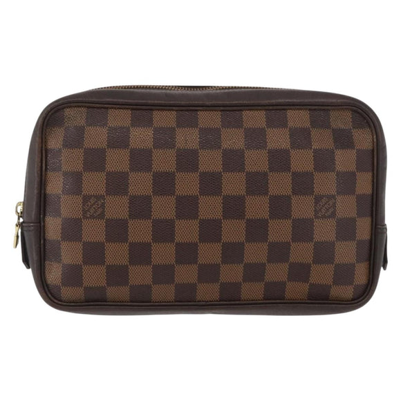 LOUIS VUITTON Damier Ebene Trousse Toilette 25 Clutch Bag N47624 LV Auth BAZ229