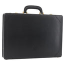 LOEWE Anagram Business Bag Leather Black Gold Auth BAZ237-1