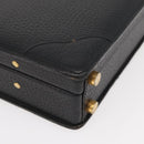 LOEWE Anagram Business Bag Leather Black Gold Auth BAZ237-9