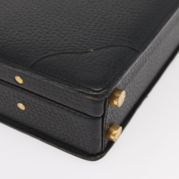 LOEWE Anagram Business Bag Leather Black Gold Auth BAZ237