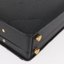 LOEWE Anagram Business Bag Leather Black Gold Auth BAZ237-15