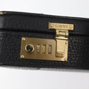 LOEWE Anagram Business Bag Leather Black Gold Auth BAZ237-10
