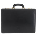 LOEWE Anagram Business Bag Leather Black Gold Auth BAZ237-13