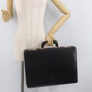 LOEWE Anagram Business Bag Leather Black Gold Auth BAZ237-23