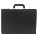 LOEWE Anagram Business Bag Leather Black Gold Auth BAZ237-2