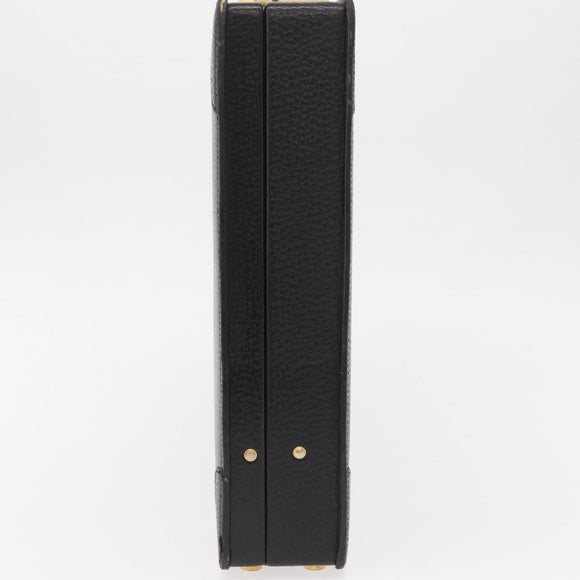 LOEWE Anagram Business Bag Leather Black Gold Auth BAZ237