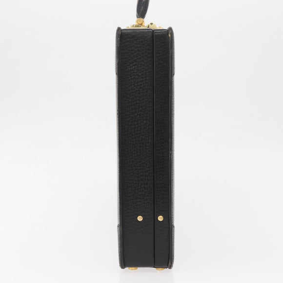 LOEWE Anagram Business Bag Leather Black Gold Auth BAZ237