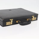 LOEWE Anagram Business Bag Leather Black Gold Auth BAZ237-6